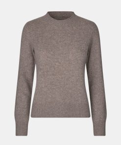 Kvinde Samsøe Samsøe Strik | Charlotte Knit Grey Blue Mel