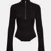 Kvinde Gestuz Strik | Yasmiagz Pullover Zip Black