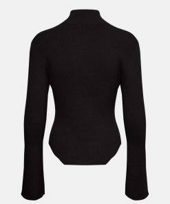 Kvinde Gestuz Strik | Yasmiagz Pullover Zip Black