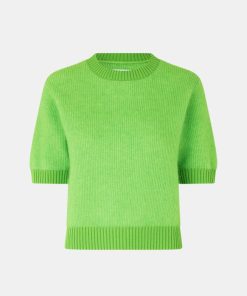 Kvinde Samsøe Samsøe Strik | Jeanne Knit S/S Green Flash