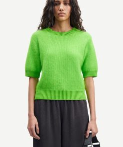 Kvinde Samsøe Samsøe Strik | Jeanne Knit S/S Green Flash