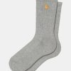 Kvinde Carhartt WIP Stromper | Chase Socks Grey Heather