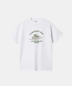 Mand Carhartt WIP T-Shirts | Underground Sound Tee White