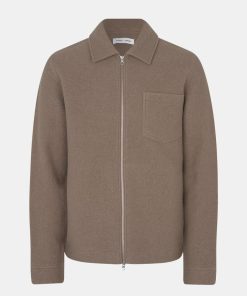 Mand Samsøe Samsøe Strik | Hannes Knit Zip Fallen Rock