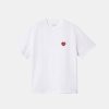 Kvinde Carhartt WIP T-Shirts | W Heart Patch Tee White