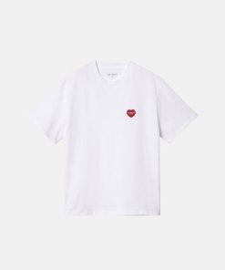 Kvinde Carhartt WIP T-Shirts | W Heart Patch Tee White