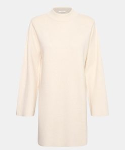 Kvinde Gestuz Strik | Albitagz Dress Knit Egret