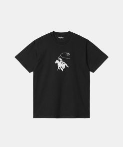 Mand Carhartt WIP T-Shirts | Lasso Tee Black/White