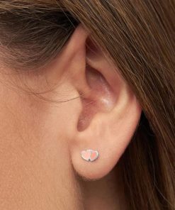 Kvinde LULU Copenhagen Smykker | 2Hearts Ear Stud Silver