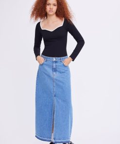 Kvinde Envii Nederdele | Entarsier Skirt Mid Blue