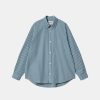 Mand Carhartt WIP Skjorter | Ligety Shirt L/S Vancouver Blue