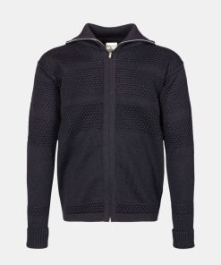 Mand S.N.S. Herning Strik | Fisherman Cardigan Zip Navy Blue