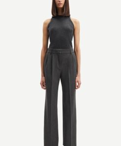 Kvinde Samsøe Samsøe Bukser | Haveny Trousers Dark Grey Mel