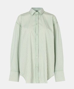 Kvinde Stine Goya Skjorter | Mia Shirt L/S Green Stripes