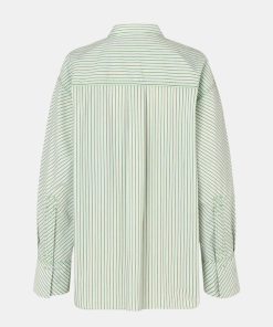 Kvinde Stine Goya Skjorter | Mia Shirt L/S Green Stripes