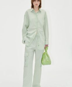 Kvinde Stine Goya Skjorter | Mia Shirt L/S Green Stripes