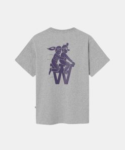 Mand Wood Wood T-Shirts | Ace Bikers Tee Grey Melange