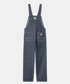 Kvinde Carhartt WIP Bukser | W Orlean Bib Overall Blue/White Stone