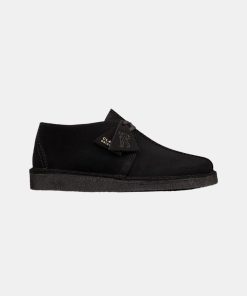 Mand Clarks | Desert Trek Shoes Black Suede