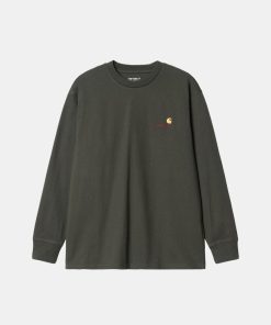 Mand Carhartt WIP T-Shirts | American Script Tee L/S