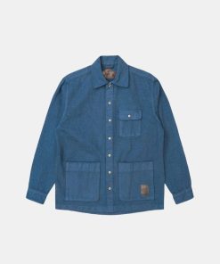 Mand Lakor Skjorter | Hoker Overshirt Dark Blue