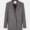 Kvinde Samsøe Samsøe Blazere | Haven Blazer Dark Grey Melange Dark Grey Mel.