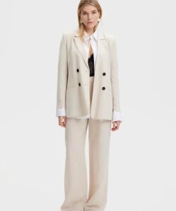 Kvinde Gestuz Blazere | Paula Linen Blazer Ancient Scroll