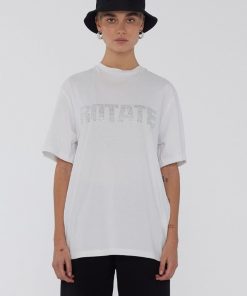 Kvinde ROTATE T-Shirts | Aster Tee Bright White