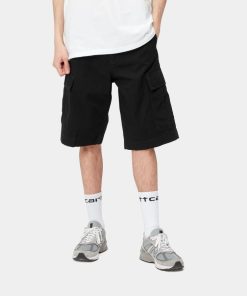 Mand Carhartt WIP Shorts | Regular Cargo Shorts Black Rinsed