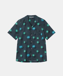 Mand Wood Wood Skjorter | Brandon Shirt S/S Navy Aop