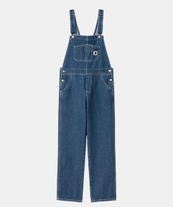 Kvinde Carhartt WIP Bukser | W Bib Overall Blue Stone Washed