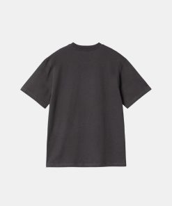 Kvinde Carhartt WIP T-Shirts | Spree Halftone Tee Charcoal