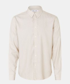 Mand Samsøe Samsøe Skjorter | Liam Fx Shirt L/S Cream Stripe Cream St.