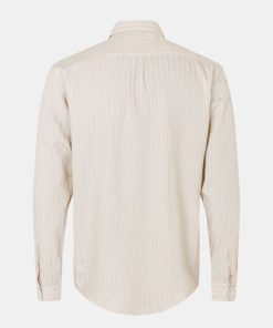 Mand Samsøe Samsøe Skjorter | Liam Fx Shirt L/S Cream Stripe Cream St.