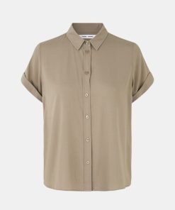 Kvinde Samsøe Samsøe Skjorter | Majan Shirt S/S Brindle