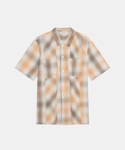 Mand Wood Wood Skjorter | Sonny Shirt S/S Orange Check