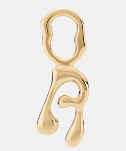 Kvinde Maria Black Smykker | Fluent Letter Charm Gold