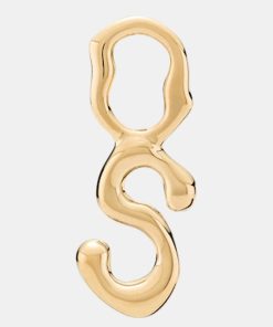 Kvinde Maria Black Smykker | Fluent Letter Charm Gold