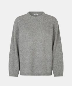 Kvinde Envii Strik | Enorta Knit L/S Ange Grey Mel