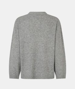 Kvinde Envii Strik | Enorta Knit L/S Ange Grey Mel