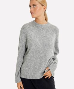 Kvinde Envii Strik | Enorta Knit L/S Ange Grey Mel