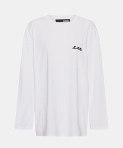 Kvinde ROTATE T-Shirts | Long Sleeve Tee L/S Bright White