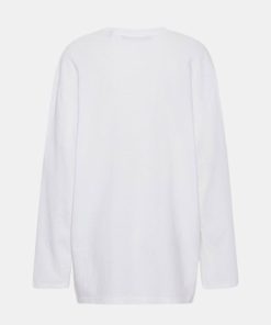 Kvinde ROTATE T-Shirts | Long Sleeve Tee L/S Bright White