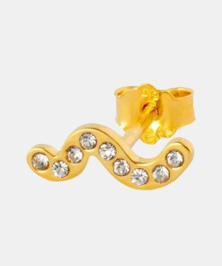 Kvinde LULU Copenhagen Smykker | Snaky Ear Stud Gold/White