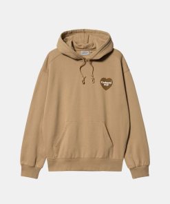 Mand Carhartt WIP Sweatshirts | Hooded Heart Hoodie Dusty H Brown