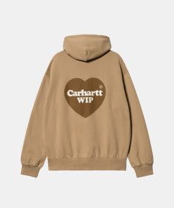 Mand Carhartt WIP Sweatshirts | Hooded Heart Hoodie Dusty H Brown