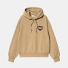 Kvinde Carhartt WIP Sweatshirts | W Hooded Heart Hoodie Dusty H Brown