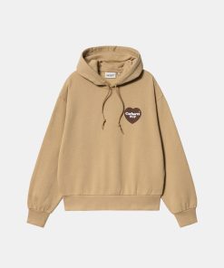 Kvinde Carhartt WIP Sweatshirts | W Hooded Heart Hoodie Dusty H Brown