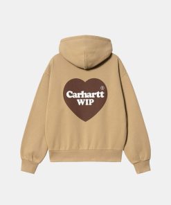 Kvinde Carhartt WIP Sweatshirts | W Hooded Heart Hoodie Dusty H Brown