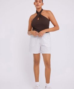 Kvinde Envii Shorts | Encala Shorts Blue/Cream Stripe